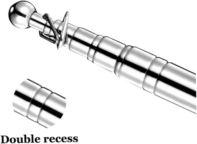 woobles Flagpole, 2pcs Stainless Steel Telescopic Flagpole with Hoops 7 Clips, Up to 2M, Portable Hand Flag Pole for Travel Camping Trips Competition Travel Ladder - Image 4